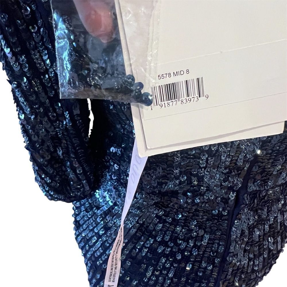 NWT‎ Mac Duggal Midnight sequin midi dress style 5578 size 8 women's - Picture 5 of 16